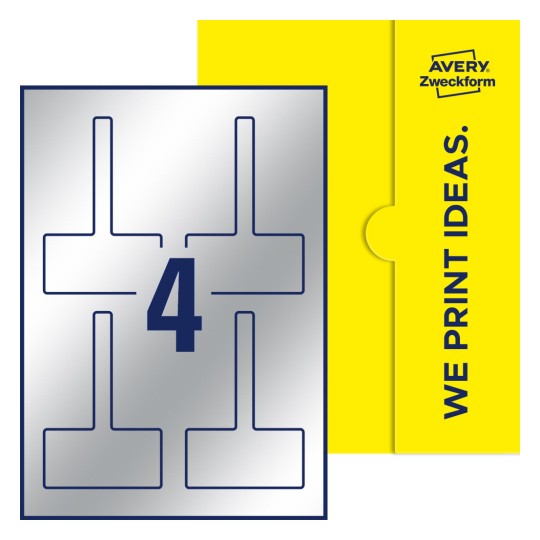 4 stk. etiketter per ark - Firkantede forseglingsetiketter, 80 x 40 mm (12 mm remse)