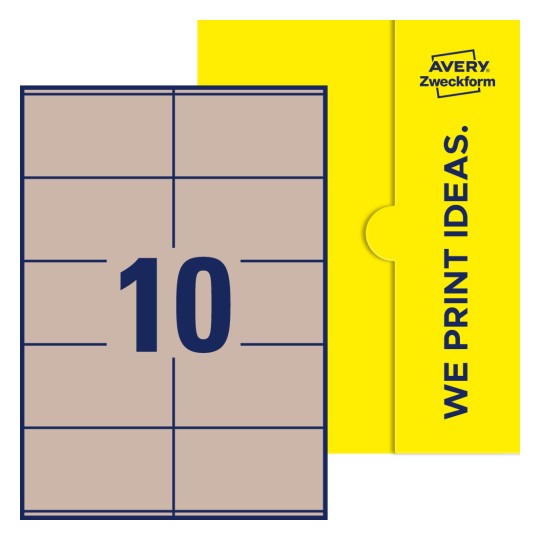 10 stk. etiketter per ark - Firkantede etiketter, 105 x 57 mm