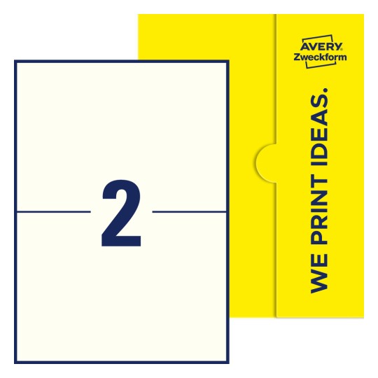 2stk. etiketter per ark - Firkantede etiketter, 210 x 148 mm