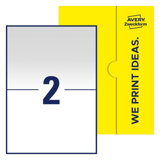 2stk. etiketter per ark - Firkantede etiketter, 210 x 148 mm