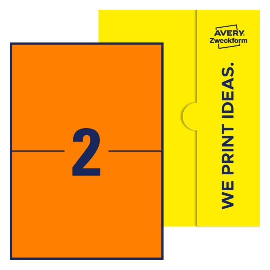 2stk. etiketter per ark - Firkantede etiketter, 210 x 148 mm
