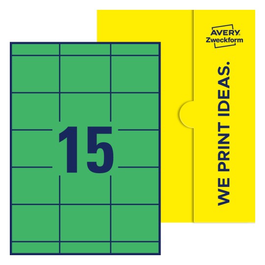 15 stk. etiketter per ark - Firkantede etiketter, 70 x 50,8 mm
