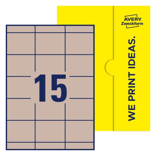 15 stk. etiketter per ark - Firkantede etiketter, 70 x 50,8 mm