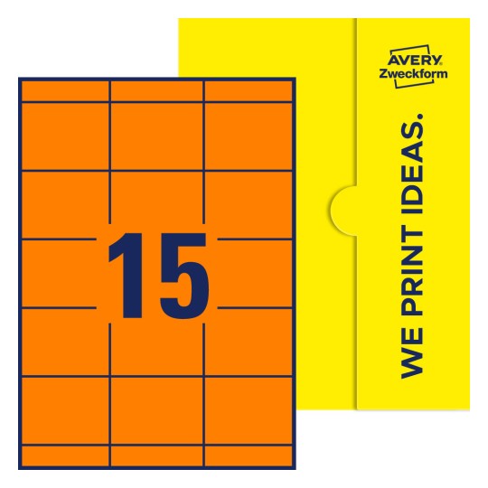 15 stk. etiketter per ark - Firkantede etiketter, 70 x 50,8 mm