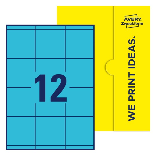 12 stk. etiketter per ark - Firkantede etiketter, 70 x 67,7 mm