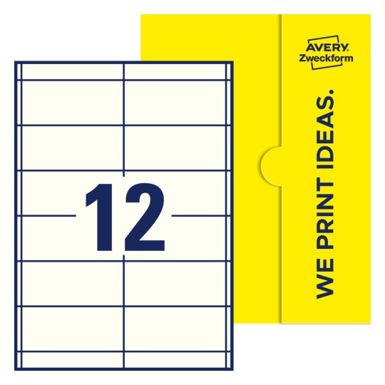 12 stk. etiketter per ark - Firkantede etiketter, 97 x 42,3 mm
