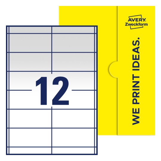 12 stk. etiketter per ark - Firkantede etiketter, 97 x 42,3 mm