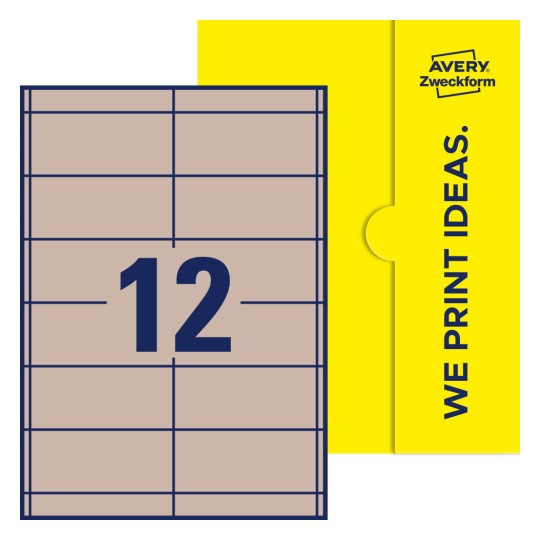 12 stk. etiketter per ark - Firkantede etiketter, 97 x 42,3 mm