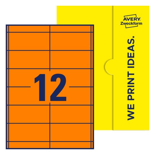 12 stk. etiketter per ark - Firkantede etiketter, 97 x 42,3 mm