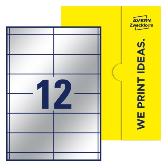 12 stk. etiketter per ark - Firkantede etiketter, 97 x 42,3 mm