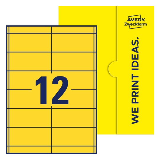 12 stk. etiketter per ark - Firkantede etiketter, 97 x 42,3 mm