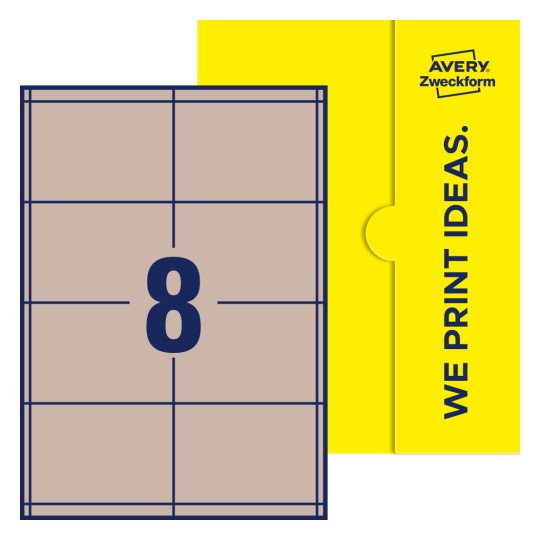 8 stk. etiketter per ark - Firkantede etiketter, 97 x 67,7 mm