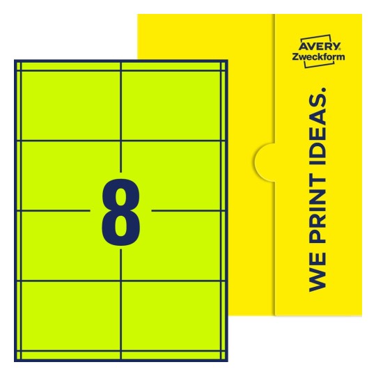 8 stk. etiketter per ark - Firkantede etiketter, 97 x 67,7 mm