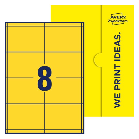 8 stk. etiketter per ark - Firkantede etiketter, 97 x 67,7 mm