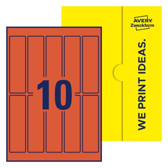 10 stk. etiketter per ark - Firkantede etiketter, 125 x 35 mm