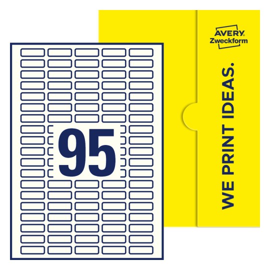 95stk. etiketter per ark - Firkantede etiketter, 32 x 10 mm