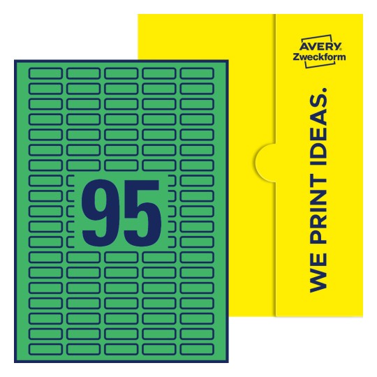 95stk. etiketter per ark - Firkantede etiketter, 32 x 10 mm