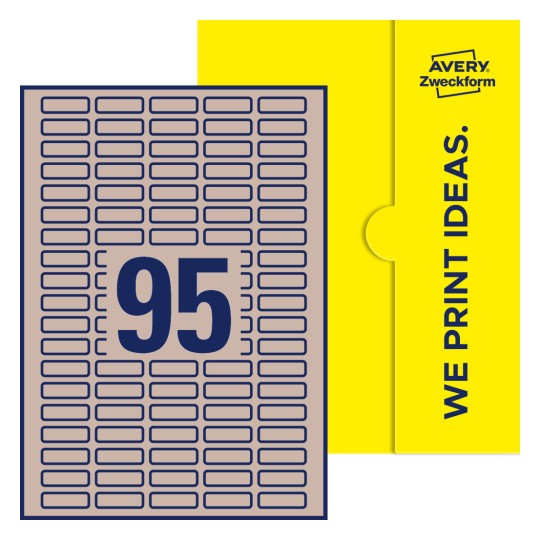95stk. etiketter per ark - Firkantede etiketter, 32 x 10 mm