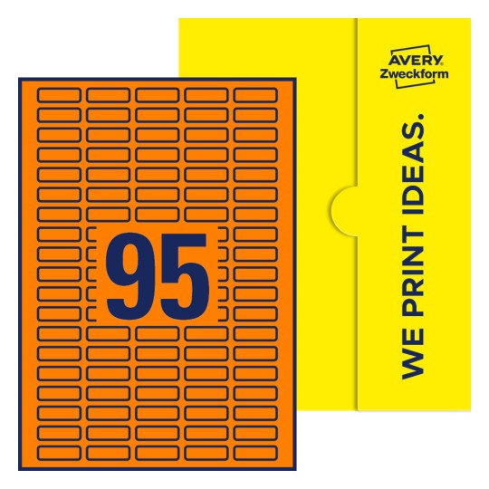 95stk. etiketter per ark - Firkantede etiketter, 32 x 10 mm