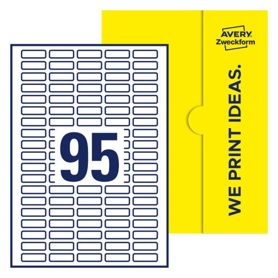 95stk. etiketter per ark - Firkantede etiketter, 32 x 10 mm