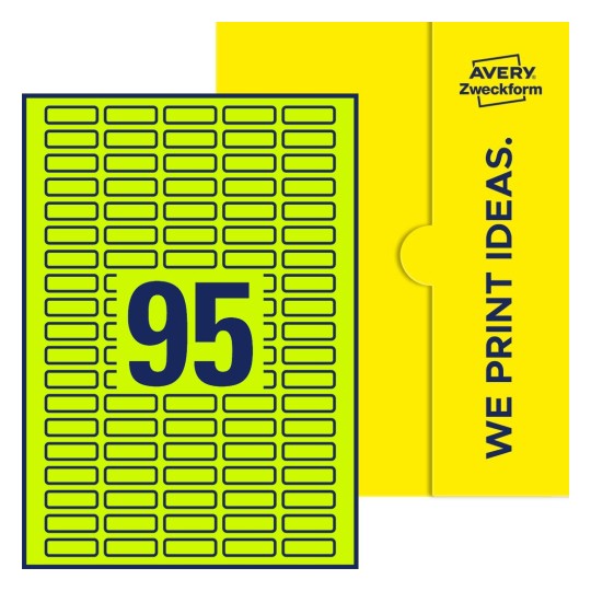 95stk. etiketter per ark - Firkantede etiketter, 32 x 10 mm