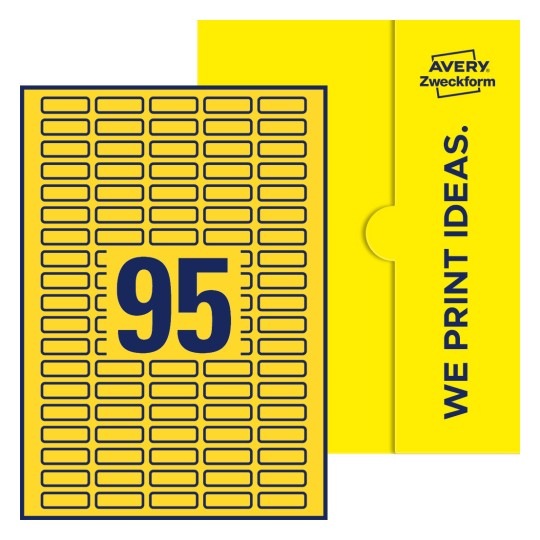 95stk. etiketter per ark - Firkantede etiketter, 32 x 10 mm