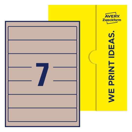 7 stk. etiketter per ark - Firkantede etiketter, 38 x 192 mm