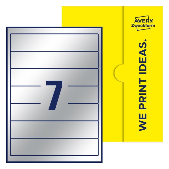 7 stk. etiketter per ark - Firkantede etiketter, 38 x 192 mm