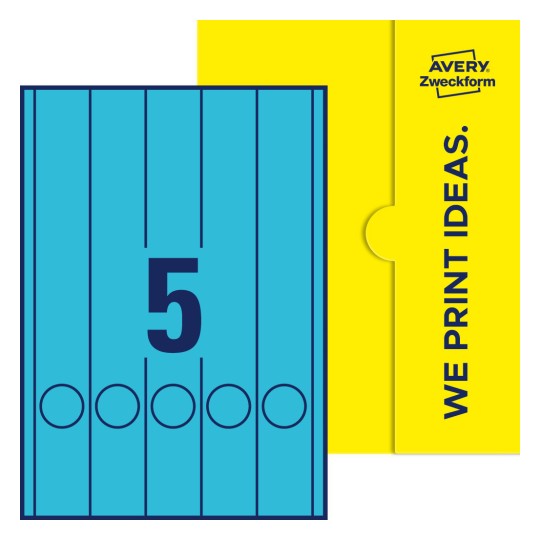 5 stk. etiketter per ark - Firkantede etiketter, 38 x 297 mm