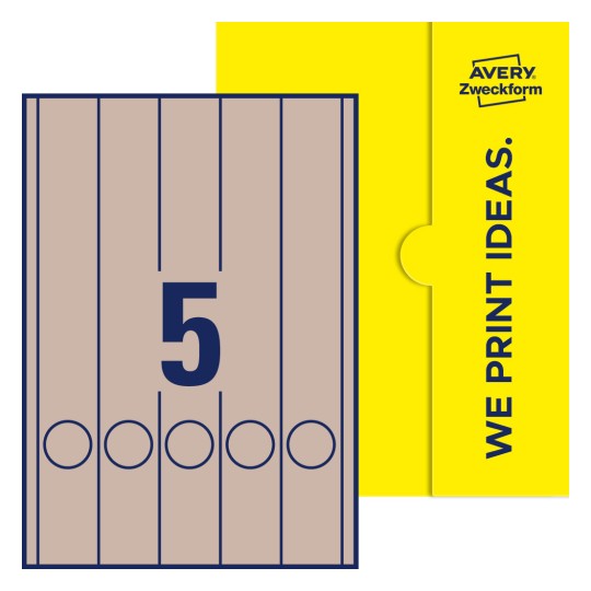 5 stk. etiketter per ark - Firkantede etiketter, 38 x 297 mm