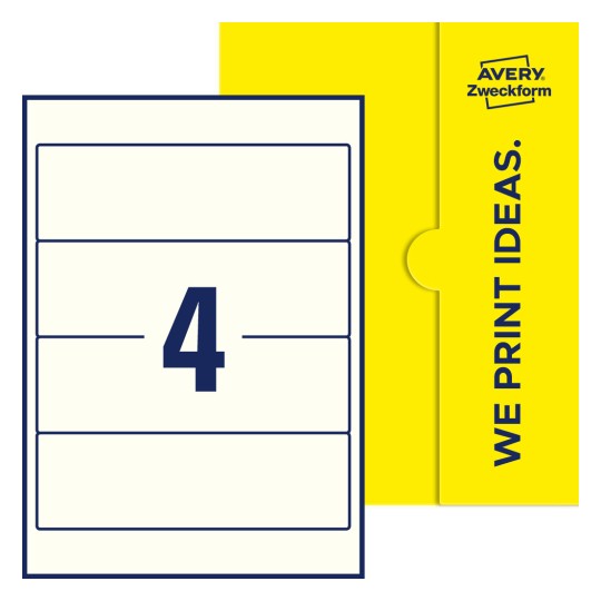 4 stk. etiketter per ark - Firkantede etiketter, 59 x 192 mm