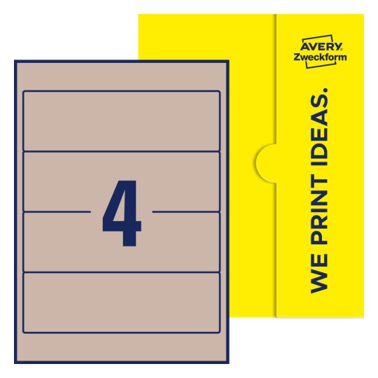 4 stk. etiketter per ark - Firkantede etiketter, 59 x 192 mm