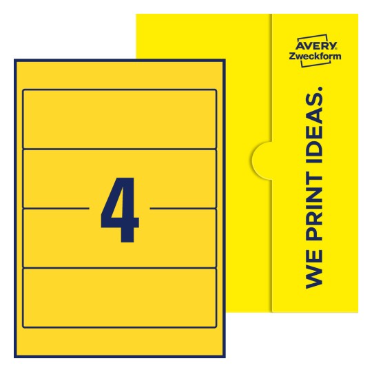 4 stk. etiketter per ark - Firkantede etiketter, 59 x 192 mm