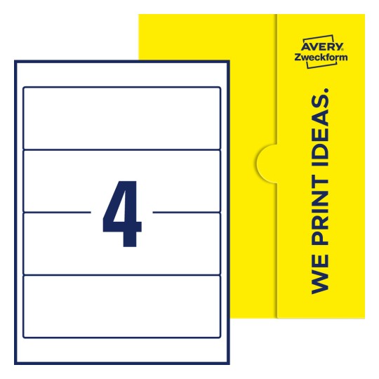 4 stk. etiketter per ark - Firkantede etiketter, 61 x 192 mm