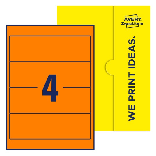 4 stk. etiketter per ark - Firkantede etiketter, 61 x 192 mm