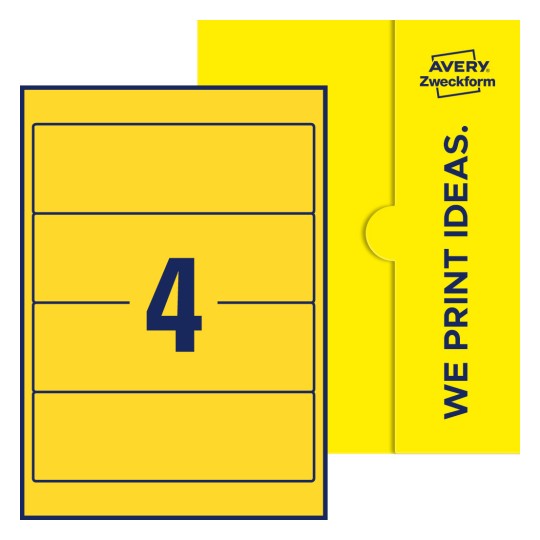 4 stk. etiketter per ark - Firkantede etiketter, 61 x 192 mm