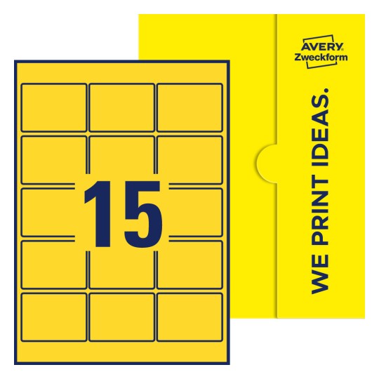 15 stk. etiketter per ark - Firkantede etiketter, 63,5 x 46,6 mm