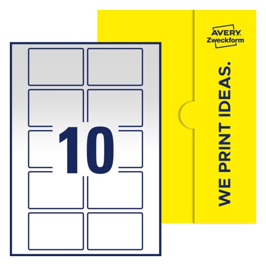 10 stk. etiketter per ark - Firkantede etiketter, 76 x 51 mm