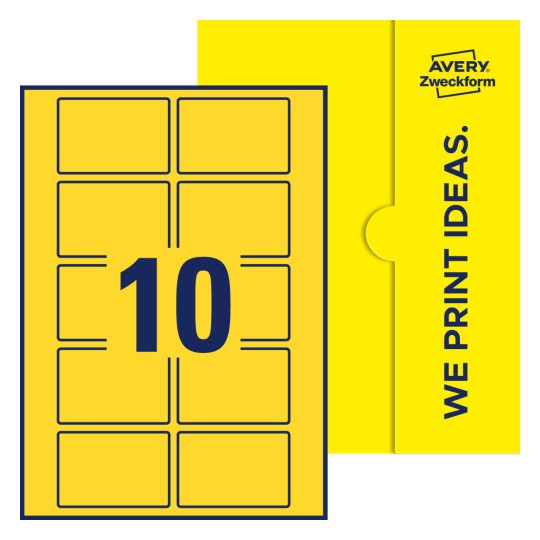 10 stk. etiketter per ark - Firkantede etiketter, 76 x 51 mm