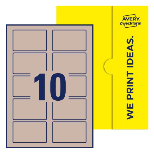 10 stk. etiketter per ark - Firkantede etiketter, 80 x 50 mm