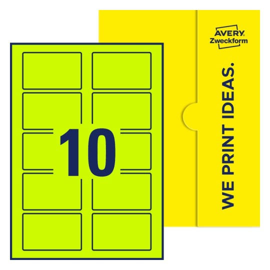 10 stk. etiketter per ark - Firkantede etiketter, 80 x 50 mm