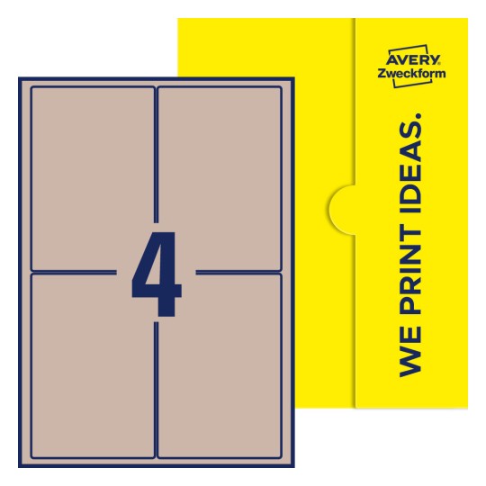 4 stk. etiketter per ark - Firkantede etiketter, 94 x 140 mm