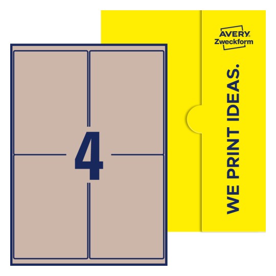 4 stk. etiketter per ark - Firkantede etiketter, 99,1 x 139 mm