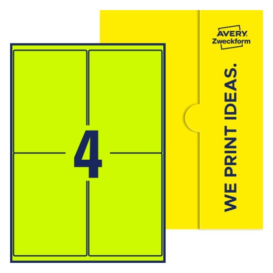 4 stk. etiketter per ark - Firkantede etiketter, 99,1 x 139 mm