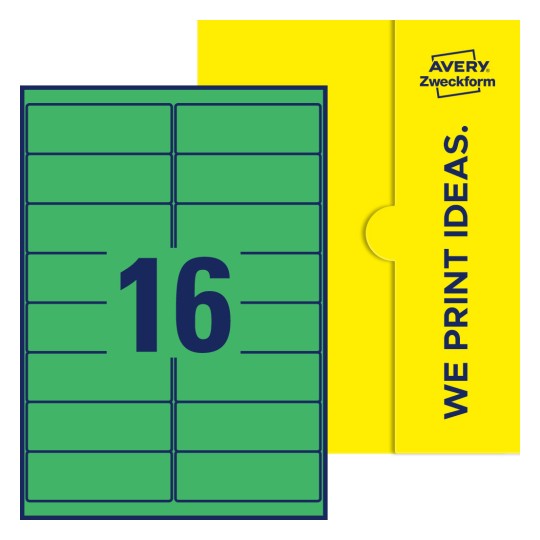 16 stk. etiketter per ark - Firkantede etiketter, 99,1 x 33,9 mm