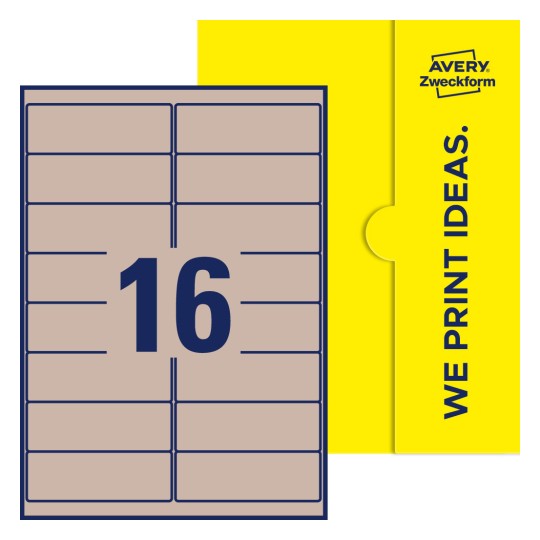 16 stk. etiketter per ark - Firkantede etiketter, 99,1 x 33,9 mm