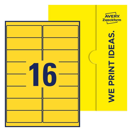 16 stk. etiketter per ark - Firkantede etiketter, 99,1 x 33,9 mm
