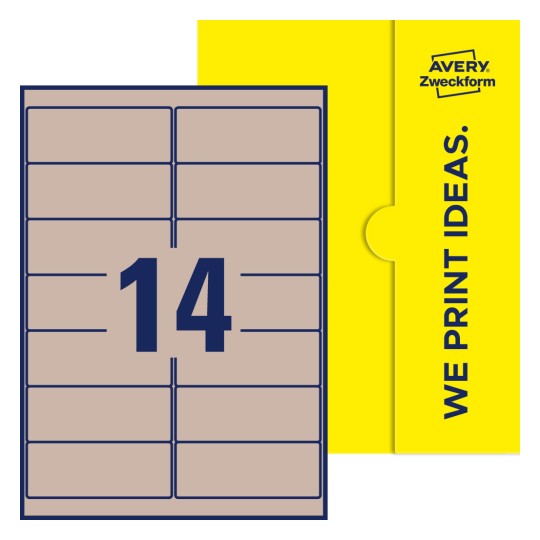 14 stk. etiketter per ark - Firkantede etiketter, 99,1 x 38,1 mm