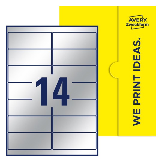 14 stk. etiketter per ark - Firkantede etiketter, 99,1 x 38,1 mm