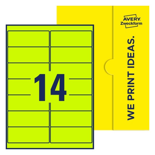 14 stk. etiketter per ark - Firkantede etiketter, 99,1 x 38,1 mm